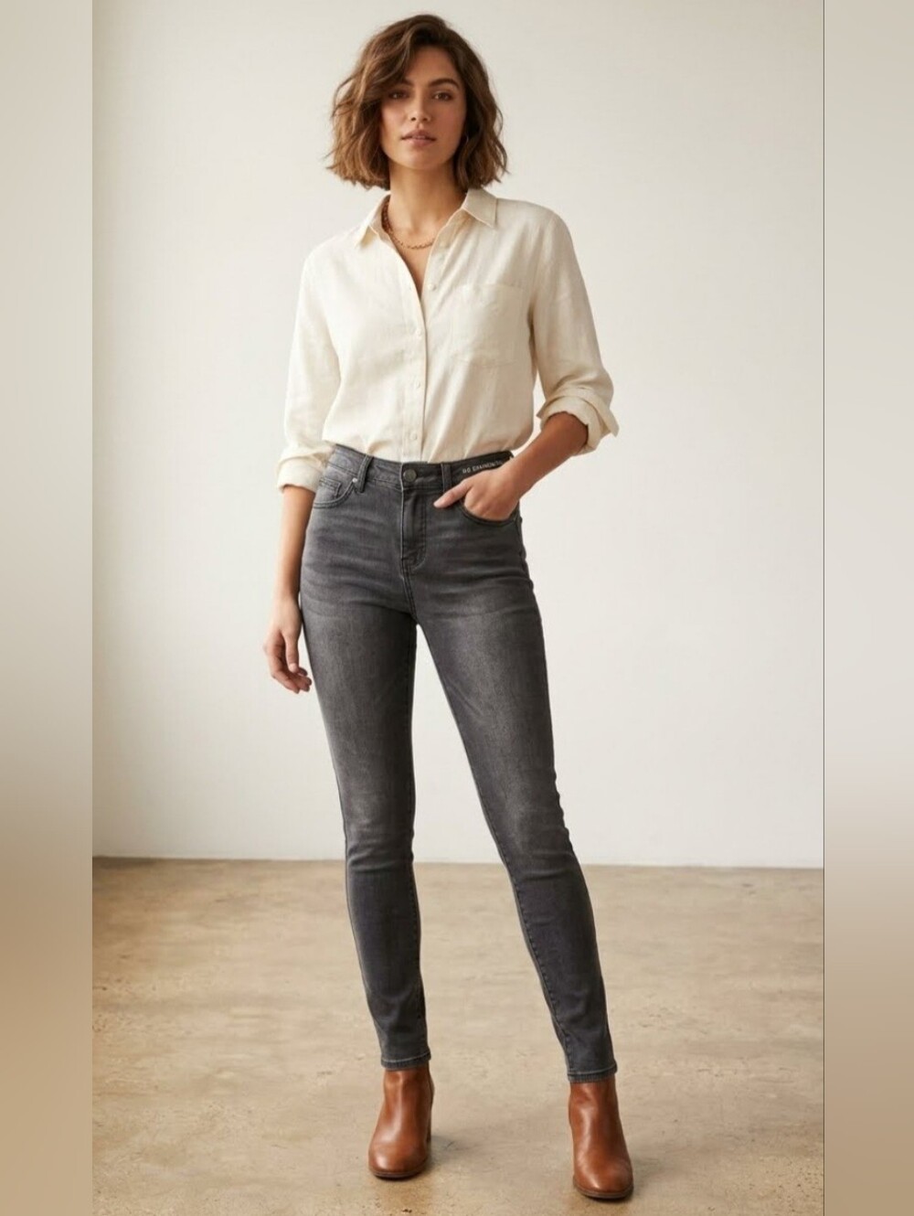 Women's Skinny Jeans DKNY Dark Gray Wash Size 6 Regular
